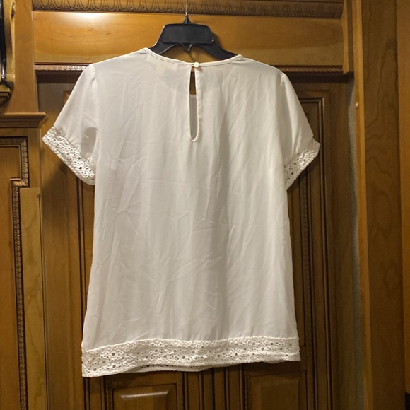 Michael Kors Sheer Top with Eyelet Trim Size Small - Picture 4 of 6